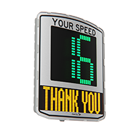 white LED Digital radar speed sign with thank you message