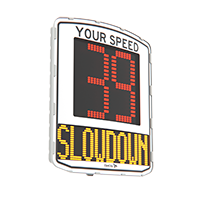 white LED Digital Speed Limit Sign with slowdown message