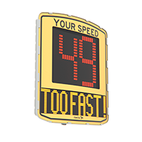 EVOLIS Vision: LED Digital Speed Limit Sign too fast message yellow
